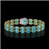 Image 3 : 17.78 ctw Swiss Topaz & Diamond Bracelet 14K Yellow Gold