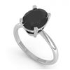 Image 2 : 5.0 ctw Oval Black Diamond Engagment Designer Ring 14k White Gold