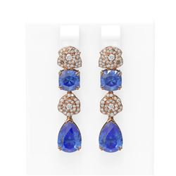 11.6 ctw Tanzanite & Diamond Earrings 18K Rose Gold