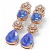 Image 3 : 11.6 ctw Tanzanite & Diamond Earrings 18K Rose Gold