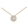 Image 1 : 14kt Yellow Gold Princess Diamond Fashion Cluster Pendant 1/4 Cttw