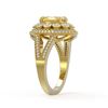 Image 3 : 3.75 ctw Canary Citrine & Diamond Victorian Ring 14K Yellow Gold