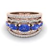 Image 1 : 2.25 ctw Tanzanite & Micro Pave VS/SI Diamond Designer Ring 10k Rose Gold