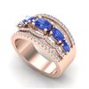 Image 2 : 2.25 ctw Tanzanite & Micro Pave VS/SI Diamond Designer Ring 10k Rose Gold