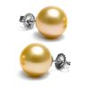 Image 1 : Golden South Sea Pearl Stud Earrings, 12.0-13.0mm