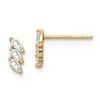 Image 1 : 14k Yellow Gold Fancy Cubic Zirconia Post Earrings