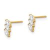 Image 2 : 14k Yellow Gold Fancy Cubic Zirconia Post Earrings