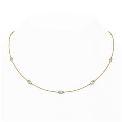 3 ctw Marquise Diamond Station Necklace 18K Yellow Gold