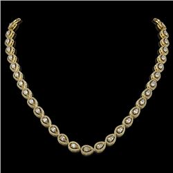 17.28 ctw Pear Cut Diamond Micro Pave Necklace 18K Yellow Gold