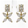 Image 2 : 1.5 ctw Oval & Marquise Cut Diamond Earrings 18K Yellow Gold