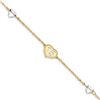 Image 1 : 14K Two-tone Polished 15 Heart Bracelet - 7 in.