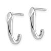 Image 2 : 14k White Gold J-Hoop Post Earrings - 35 mm