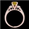 Image 2 : 1.5 ctw Certified SI Intense Yellow Diamond 3 Stone Ring 10k Rose Gold