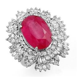 12.16 ctw Ruby & Diamond Ring 18k White Gold