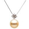 Image 1 : Golden South Sea Pearl and Diamond Elsa Pendant