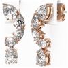 Image 3 : 5.3 ctw Pear Diamond Designer Earrings 18K Rose Gold