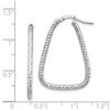 Image 2 : 14k White Gold Diamond-cut Twisted Triangle Hoop Earrings - 31 mm