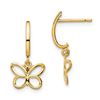 Image 1 : 14k Butterfly Dangle Post Earrings - 34 mm