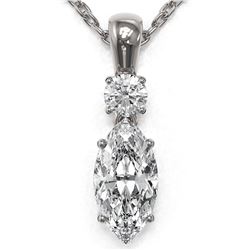 0.9 ctw Marquise Cut Diamond Designer Necklace 18K White Gold