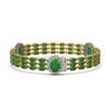 Image 2 : 23.92 ctw Jade & Diamond Bracelet 14K Yellow Gold