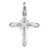 Image 1 : Sterling Silver Round Diamond Roman Cross Religious Pendant 1/12 Cttw