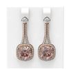 Image 1 : 10.98 ctw Morganite & Diamond Earrings 18K Rose Gold