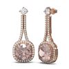 Image 2 : 10.98 ctw Morganite & Diamond Earrings 18K Rose Gold