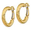 Image 2 : 14k Yellow Gold Diamond-cut Omega Back Hoop Earrings - 4x15 mm