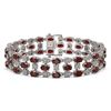 Image 1 : 13.12 ctw Garnet & Diamond Row Bracelet 10K White Gold
