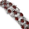 Image 3 : 13.12 ctw Garnet & Diamond Row Bracelet 10K White Gold