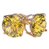 Image 3 : 4 ctw Certified Intense Yellow Diamond Stud Earrings 10k Rose Gold