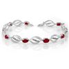 Image 1 : 5.10 ctw Ruby & Diamond Bracelet 14k White Gold