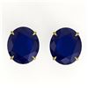 Image 1 : 18 ctw Sapphire Designer Solitaire Stud Earrings 18k Yellow Gold