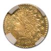 Image 2 : 1880/76 Indian Round 25¢ Gold MS-66 NGC (BG-885, PL)