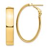 Image 1 : 14k Yellow Gold Omega Back Oval Hoop Earrings - 7x21 mm