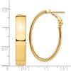 Image 2 : 14k Yellow Gold Omega Back Oval Hoop Earrings - 7x21 mm