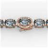 Image 1 : 15.25 ctw Aquamarine & Diamond Eternity Micro Bracelet 14k Rose Gold