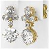 Image 3 : 2.75 ctw Diamond Designer Earrings 18K Yellow Gold