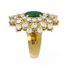 Image 2 : 6.12 ctw Emerald & Diamond Ring 18K Yellow Gold