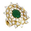 Image 3 : 6.12 ctw Emerald & Diamond Ring 18K Yellow Gold
