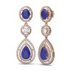 Image 2 : 16.02 ctw Sapphire & Diamond Earrings 18K Rose Gold