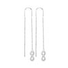 Image 1 : 10kt White Gold Round Diamond Infinity Threader Earrings 1/6 Cttw