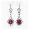 Image 1 : 10.62 ctw Ruby & Diamond Earrings 18K White Gold