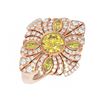Image 3 : 2.32 ctw Canary Citrine & Diamond Ring 18K Rose Gold