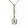 Image 2 : 1.6 ctw Princess Cut Diamond Designer Necklace 18K Yellow Gold