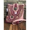 Image 1 : 10"x10"x3" RASPBERRY PINK/LIGHT PINK-WESTERN MESSENGER PURSE AND MATCHING TRIFOLD WALLET