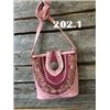 Image 3 : 10"x10"x3" RASPBERRY PINK/LIGHT PINK-WESTERN MESSENGER PURSE AND MATCHING TRIFOLD WALLET