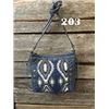 Image 1 : 11"X9"X3" NAVY BLUE/DENIM/WHITE/AZTEC DESIGN- WESTERN MESSENGER PURSE