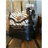 Image 1 : 11"X11"X3" BLACK/CRÈME ZEBRA DESIGN-REAL LEATHER MESSENGER PURSE