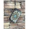 Image 1 : 5"x8" COFFEE BROWN/AZTEC DESIGN ZIPPERED WESTERN WALLET-DETACHABLE STRAP/INNER AND OUT ZIP COMPARTME